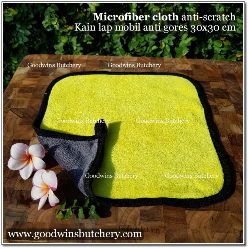 Microfiber Cloth Anti Scratch Kain Lap Mobil 30x30cm Yellow Gray